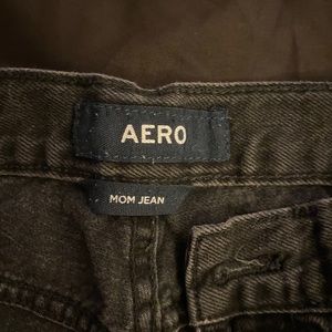 aero black ripped mom jeans